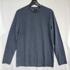 Level Ten‎ Mens Long Sleeve Knit Shirt Navy Heather Crew Neck Small NWT